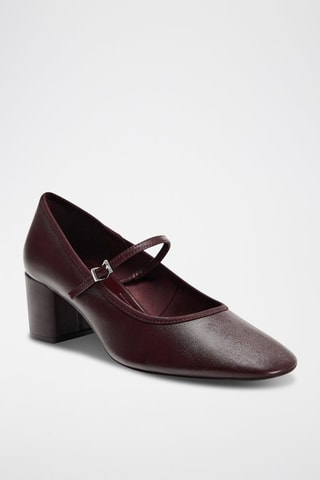 Babies à talons en cuir - Bordeaux