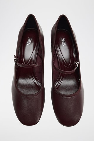 Babies à talons en cuir - Bordeaux