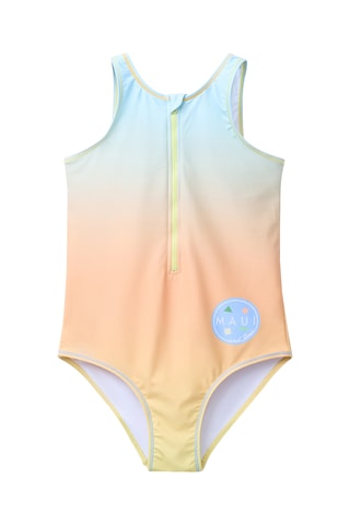Maillot 1 pièce dip and dye - Orange et turquoise