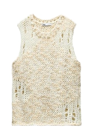 Pull sans manches - Ecru