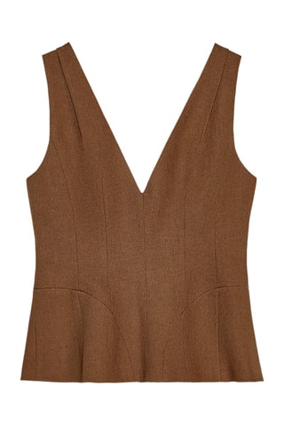 Gilet de costume en lin - Marron