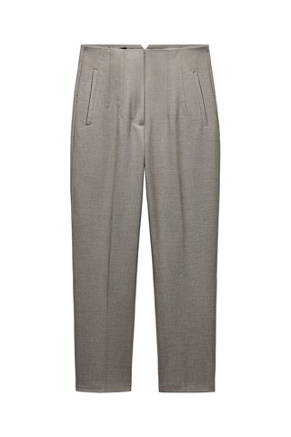 Pantalon taille haute - Gris