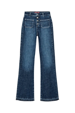 Jean flare taille haute - Bleu foncé