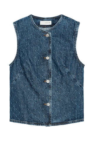 Veste en jean sans manches - Bleu