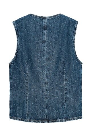 Veste en jean sans manches - Bleu