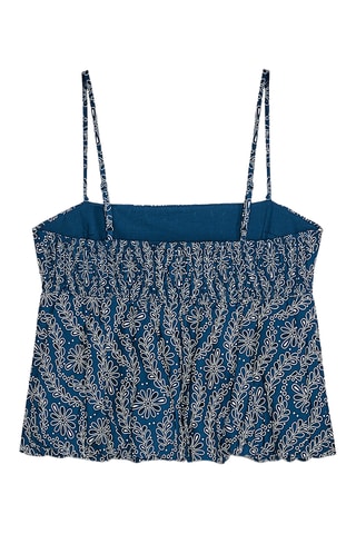Top en broderie anglaise - Bleu foncé et blanc