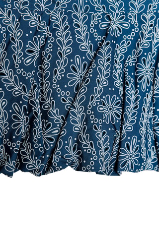 Top en broderie anglaise - Bleu foncé et blanc