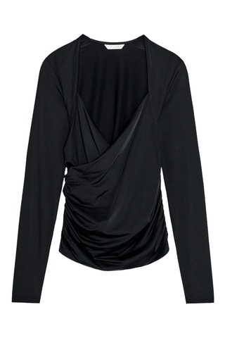 Top drapé - Noir