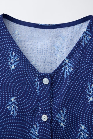 Top en lin - Bleu