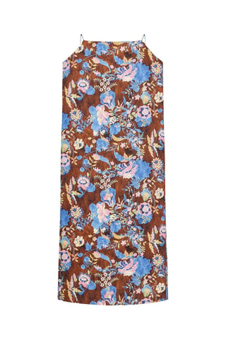 Robe droite - Marron foncé et ciel