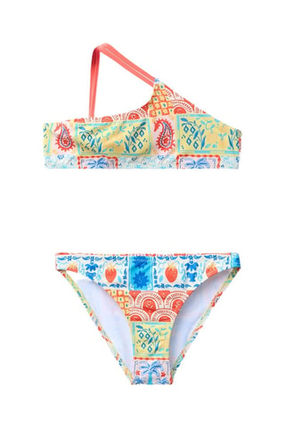Maillot 2 pièces - Blanc et bleu pétrole