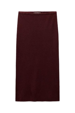 Jupe midi en laine - Bordeaux