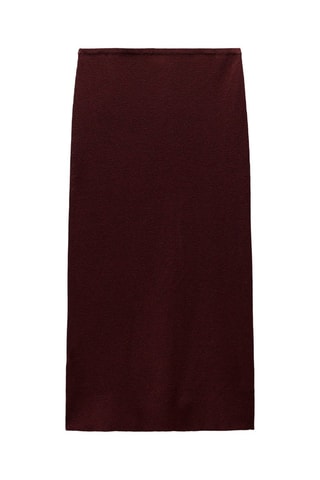 Jupe midi en laine - Bordeaux