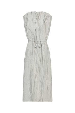 Robe bustier en lin et laine - Gris clair