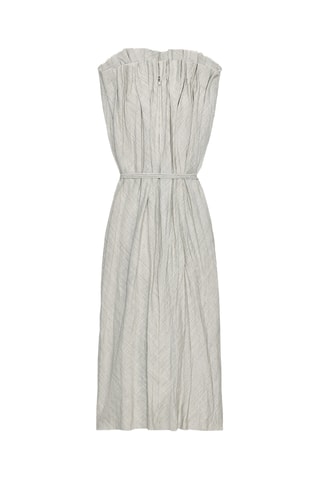 Robe bustier en lin et laine - Gris clair