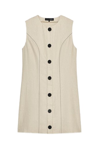 Robe droite en lin - Beige