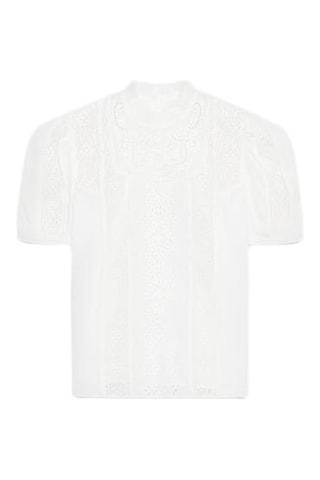 Blouse en broderie anglaise - Blanc