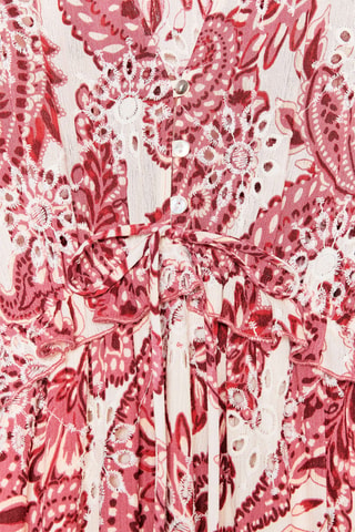 Robe midi en broderie anglaise - Rose