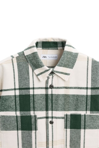 Chemise - Ecru et vert foncé