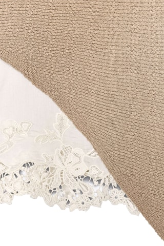 Pull - Beige foncé et blanc
