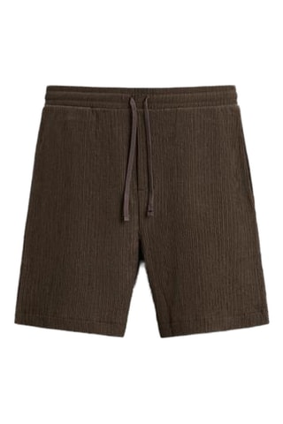 Short en velours - Marron foncé