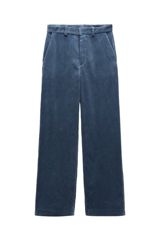 Pantalon droit en velours - Bleu cobalt