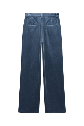 Pantalon droit en velours - Bleu cobalt