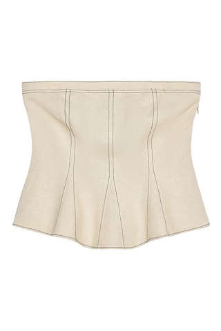 Top bustier en lin - Beige