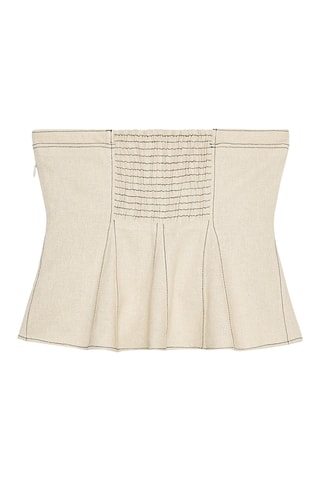 Top bustier en lin - Beige