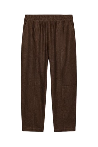 Pantalon en lin - Marron foncé