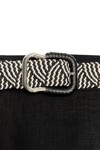 Jupe midi en lin - Noir