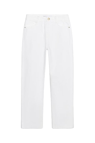 Jean straight taille haute - Blanc