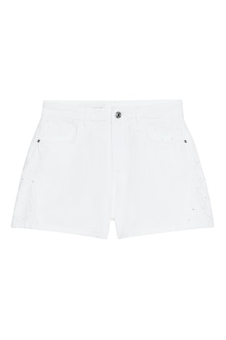Short en jean - Blanc