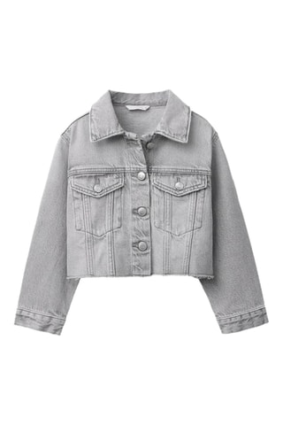 Veste courte en jean - Gris clair
