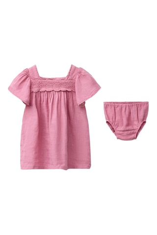 Robe et bloomer en lin - Rose