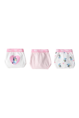 3 culottes Bluey - Blanc et rose