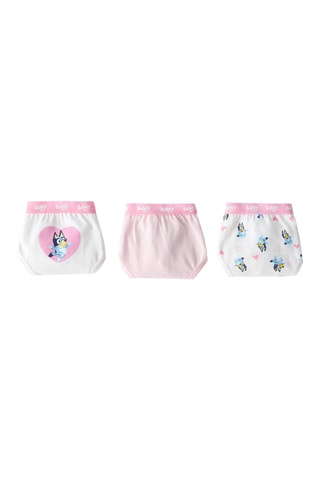 3 culottes Bluey - Blanc et rose