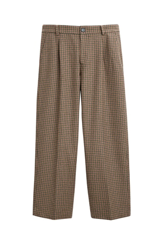 Pantalon straight en laine - Marron