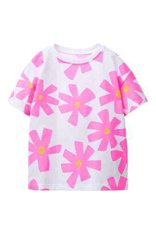 T-shirt - Blanc et fuchsia