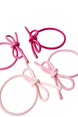 4 élastiques à cheveux - Fuchsia et rose