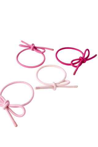4 élastiques à cheveux - Fuchsia et rose