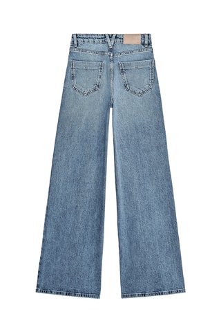 Jean wide legs taille haute - Bleu