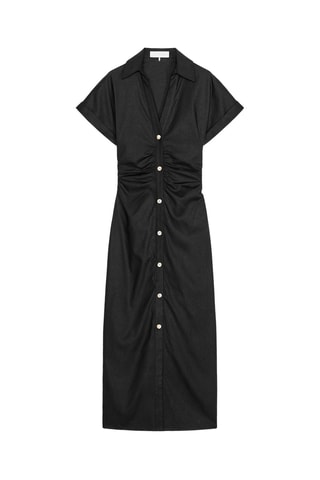 Robe chemise en lin - Noir