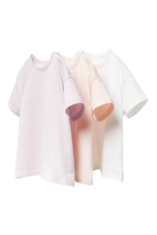 3 t-shirts - Blanc et violet