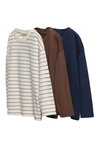 3 t-shirts - Blanc et bleu marine