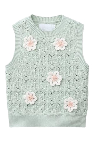 Pull sans manches - Vert d’eau