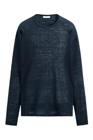 Pull en lin - Bleu marine chiné