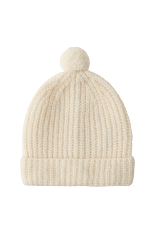 Bonnet à pompon - Ecru