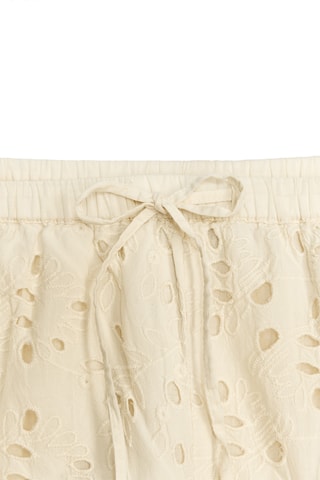 Pantalon en broderie anglaise - Jaune