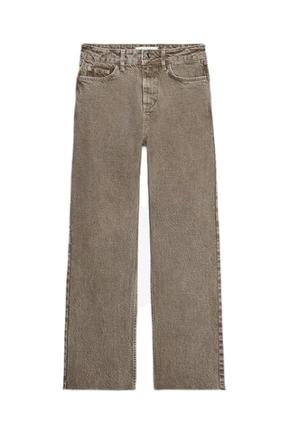 Jean straight taille haute - Marron